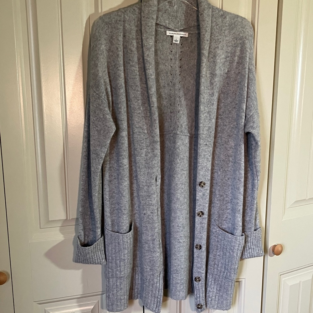 Banana Republic Gray Cashmere Cardigan